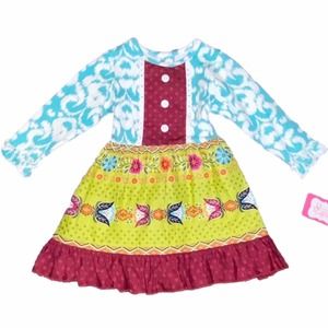 24m Ricrac & Ruffles Boutique Baby Girls Juxtaposey Boho Long Sleeve Dress